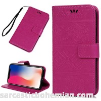 iPhone Xs Max Case 6.5 Wallet Case GEMYON New 2018 iPhone Xs Max Phone Case with Hand Strap Card Holder Fashion Design with Stand Feature [TPU Shockproof Interior Protective Case] Folio Flip Cover Rose B07HP49289